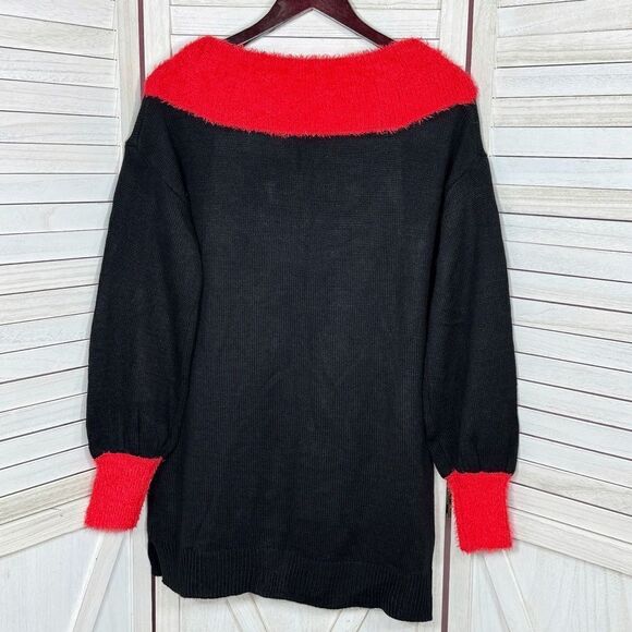 Holiday Time La La Llama Ugly Christmas Tunic Sweater Black Small - Picture 10 of 15